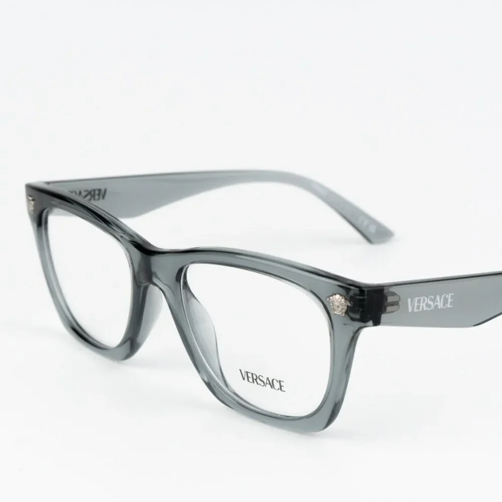 NEW Versace VE3363U 5496 Grey Transparent Square Unisex Eyeglasses VE 3363U
